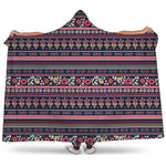 Floral Ethnic Pattern Print Hooded Blanket