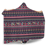 Floral Ethnic Pattern Print Hooded Blanket