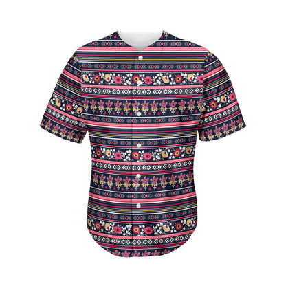 Floral Ethnic Pattern Print Men's Baseball Jersey