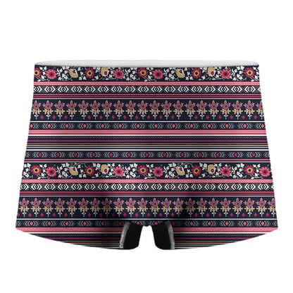 Floral Ethnic Pattern Print Men's Boxer Briefs