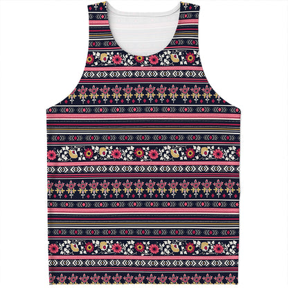 Floral Ethnic Pattern Print Men's Tank Top
