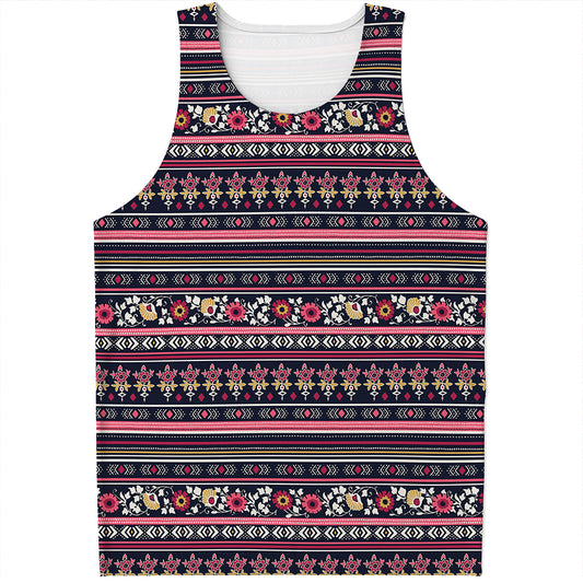 Floral Ethnic Pattern Print Men's Tank Top