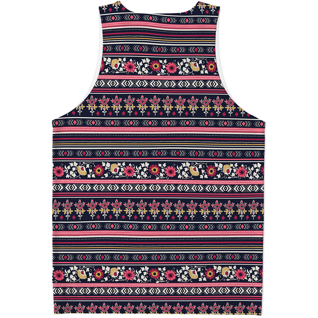 Floral Ethnic Pattern Print Men's Tank Top