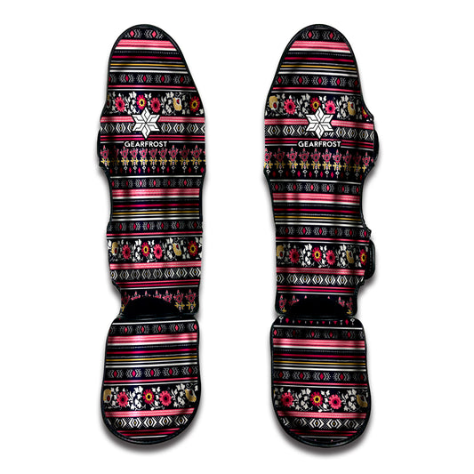 Floral Ethnic Pattern Print Muay Thai Shin Guard