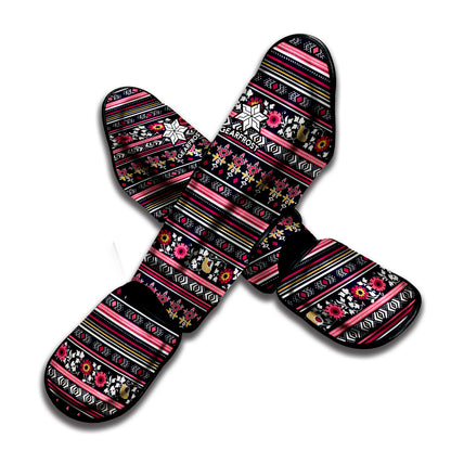 Floral Ethnic Pattern Print Muay Thai Shin Guard