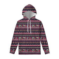 Floral Ethnic Pattern Print Pullover Hoodie