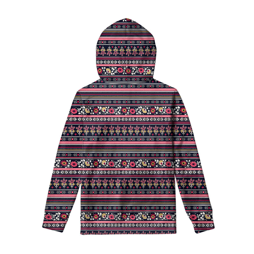 Floral Ethnic Pattern Print Pullover Hoodie
