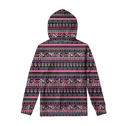Floral Ethnic Pattern Print Pullover Hoodie