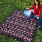 Floral Ethnic Pattern Print Quilt