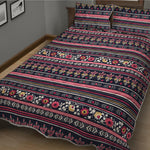 Floral Ethnic Pattern Print Quilt Bed Set