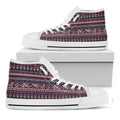 Floral Ethnic Pattern Print White High Top Sneakers