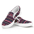 Floral Ethnic Pattern Print White Slip On Sneakers