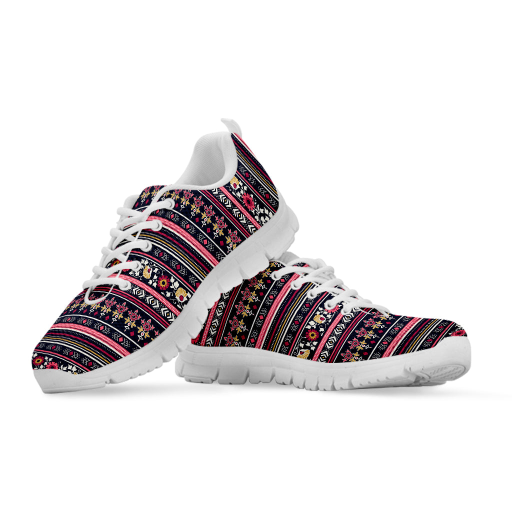 Floral Ethnic Pattern Print White Sneakers