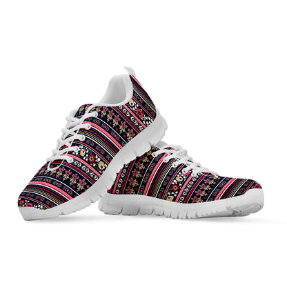 Floral Ethnic Pattern Print White Sneakers