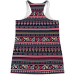 Floral Ethnic Pattern Print Women's Racerback Tank Top