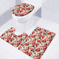 Floral Kimono Pattern Print 3 Piece Bath Mat Set