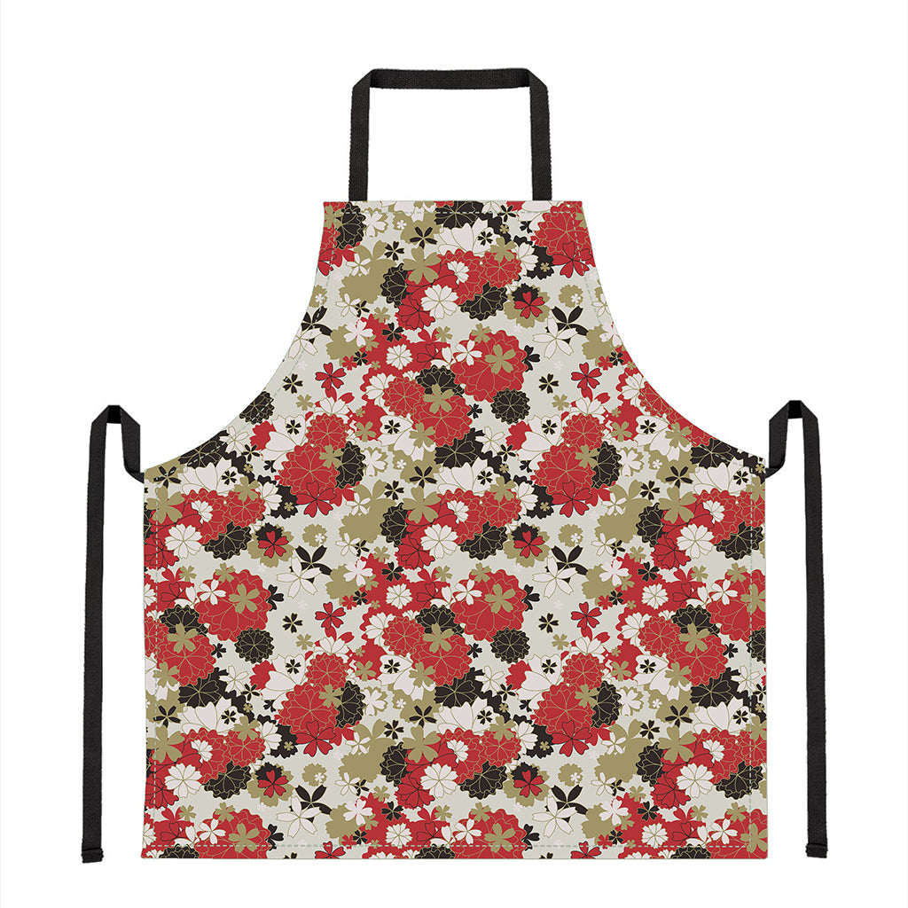 Floral Kimono Pattern Print Apron
