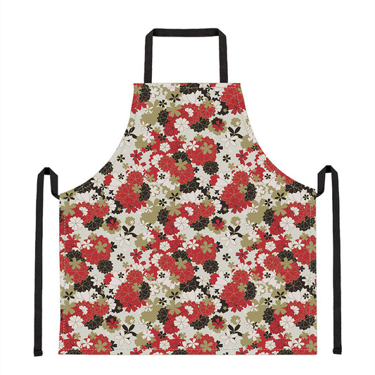 Floral Kimono Pattern Print Apron