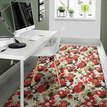 Floral Kimono Pattern Print Area Rug