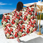 Floral Kimono Pattern Print Beach Sarong Wrap