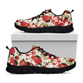Floral Kimono Pattern Print Black Running Shoes