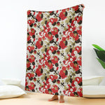 Floral Kimono Pattern Print Blanket