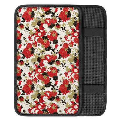 Floral Kimono Pattern Print Car Center Console Cover