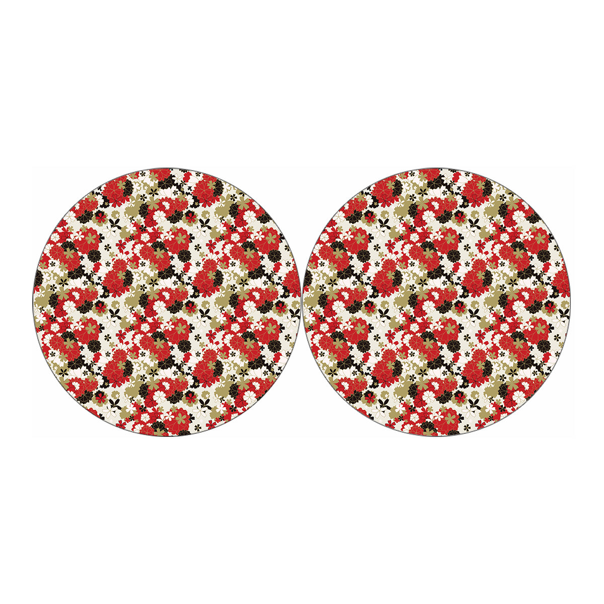 Floral Kimono Pattern Print Car Coasters