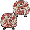 Floral Kimono Pattern Print Car Headrest Covers
