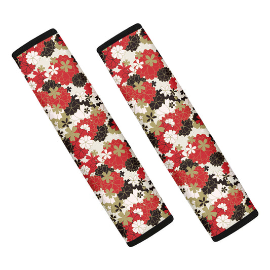 Floral Kimono Pattern Print Car Seat Belt Covers
