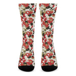 Floral Kimono Pattern Print Crew Socks