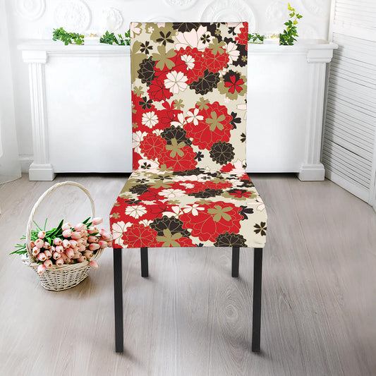 Floral Kimono Pattern Print Dining Chair Slipcover