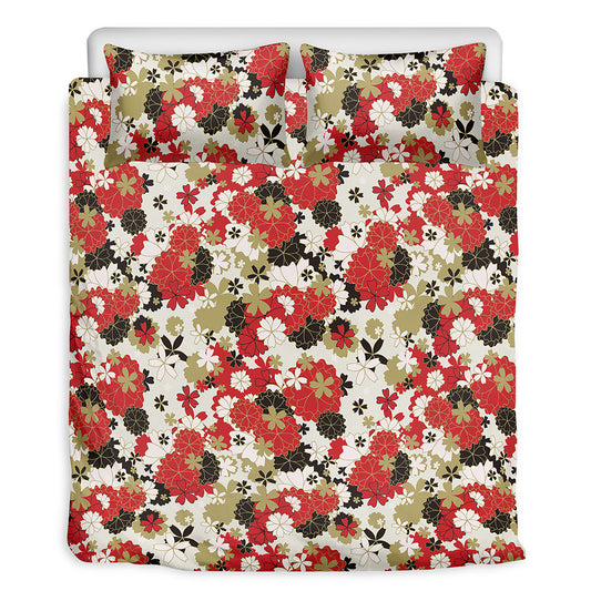 Floral Kimono Pattern Print Duvet Cover Bedding Set