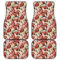 Floral Kimono Pattern Print Front and Back Car Floor Mats