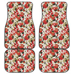 Floral Kimono Pattern Print Front and Back Car Floor Mats
