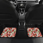 Floral Kimono Pattern Print Front and Back Car Floor Mats