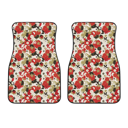 Floral Kimono Pattern Print Front Car Floor Mats