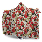Floral Kimono Pattern Print Hooded Blanket