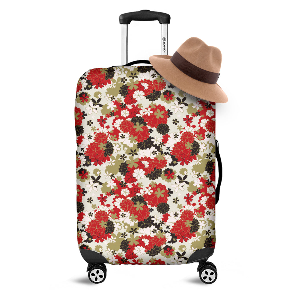 Floral Kimono Pattern Print Luggage Cover
