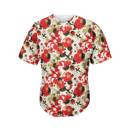 Floral Kimono Pattern Print Men's Baseball Jersey