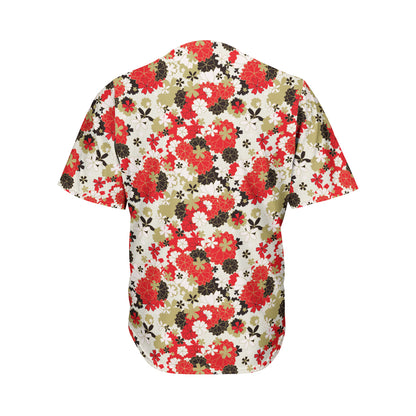 Floral Kimono Pattern Print Men's Baseball Jersey