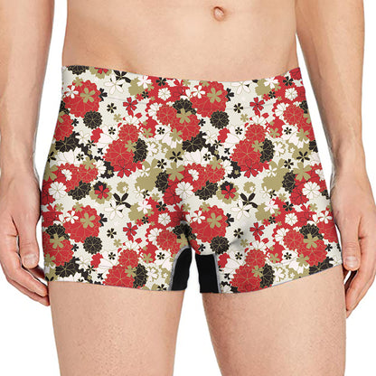 Floral Kimono Pattern Print Men's Boxer Briefs