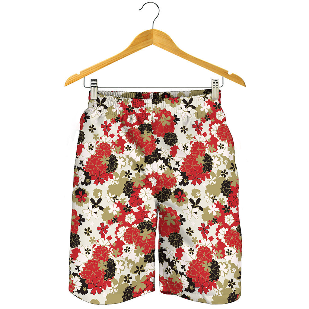Floral Kimono Pattern Print Men's Shorts
