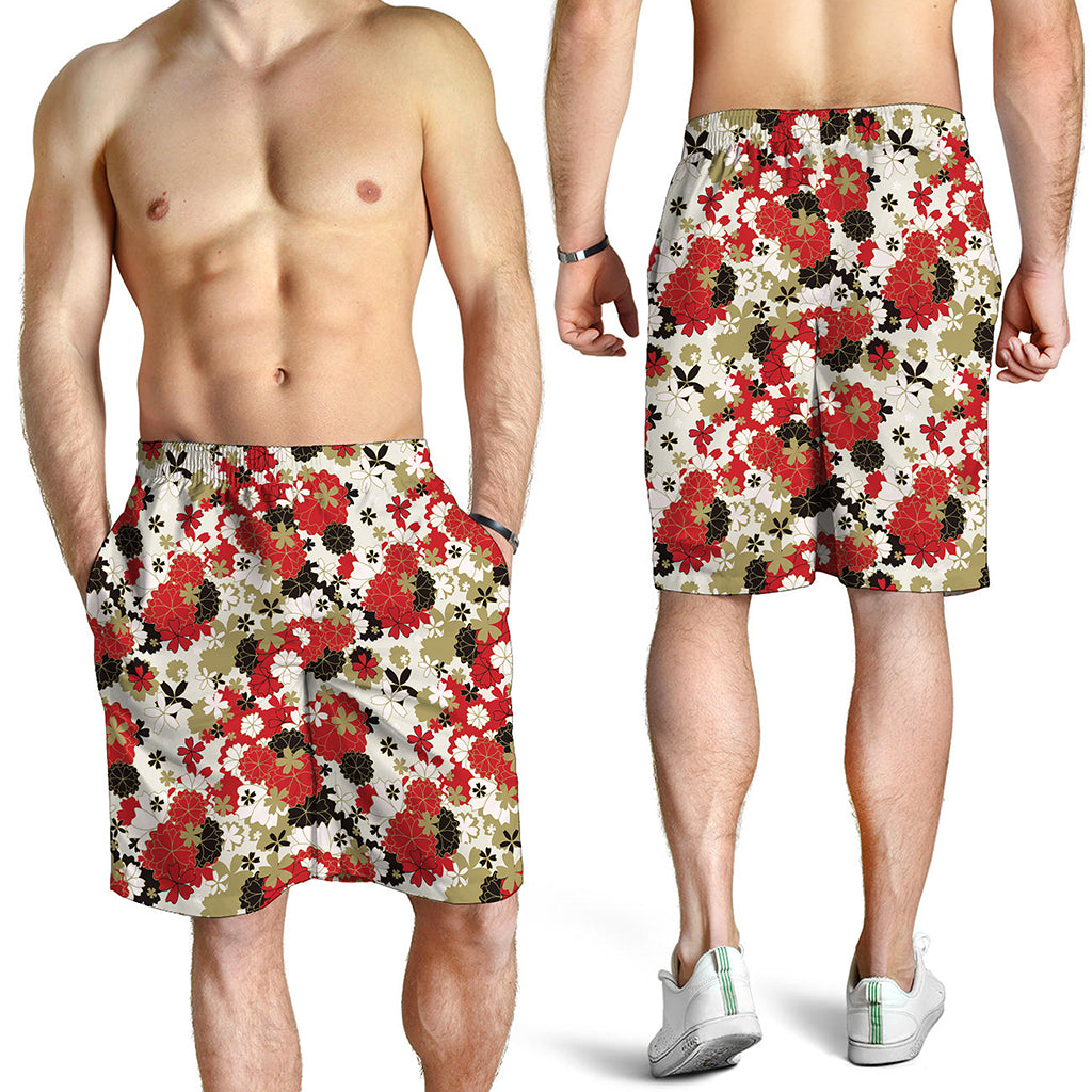 Floral Kimono Pattern Print Men's Shorts