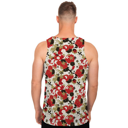 Floral Kimono Pattern Print Men's Tank Top