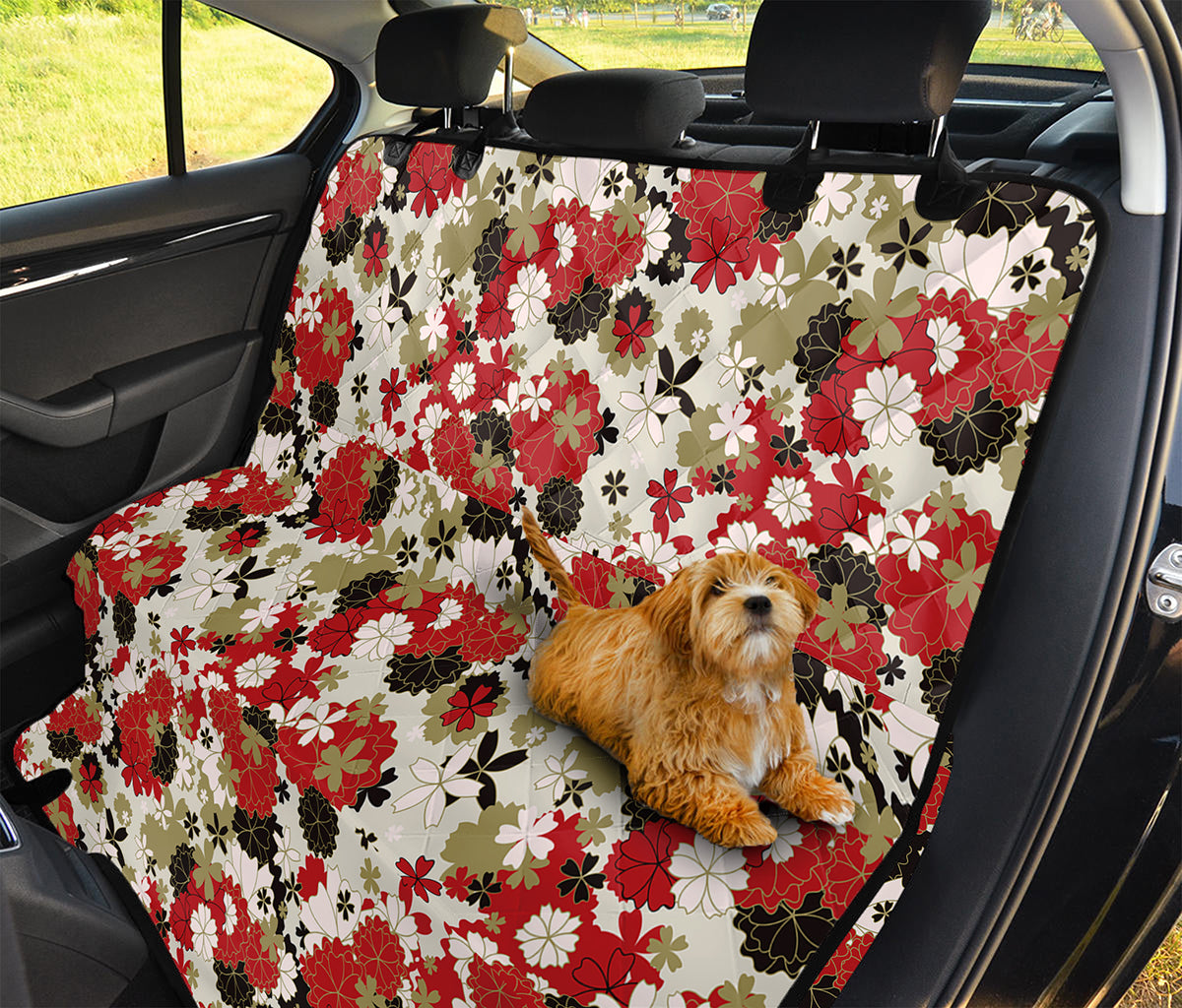 Floral Kimono Pattern Print Pet Car Back Seat Cover