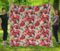 Floral Kimono Pattern Print Quilt