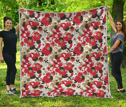 Floral Kimono Pattern Print Quilt