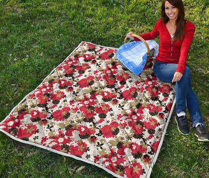 Floral Kimono Pattern Print Quilt