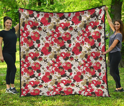 Floral Kimono Pattern Print Quilt